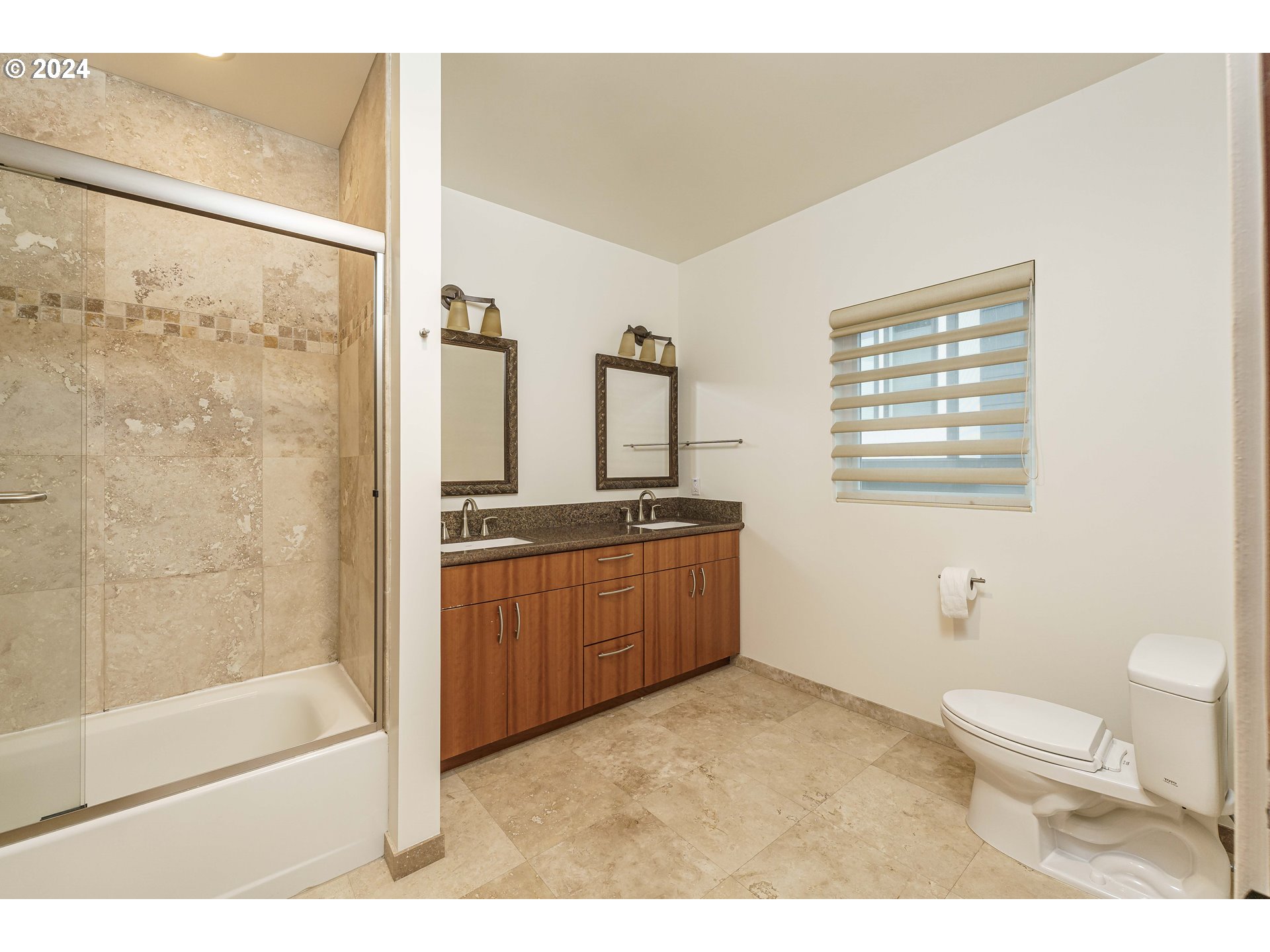 3030 Northwest Montara Loop Portland, OR 97229 - Photo 25 of 37 a bathroom with a granite countertop sink toilet and shower