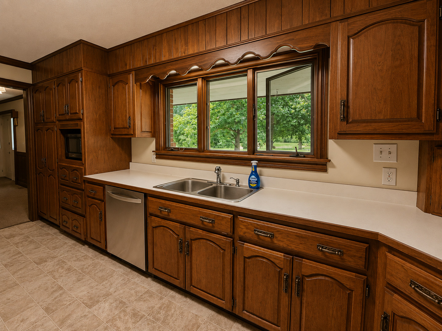 5996 South US 45 Road Metropolis, IL 62960 - Photo 12 of 41 a kitchen with stainless steel appliances granite countertop a sink and a refrigerator