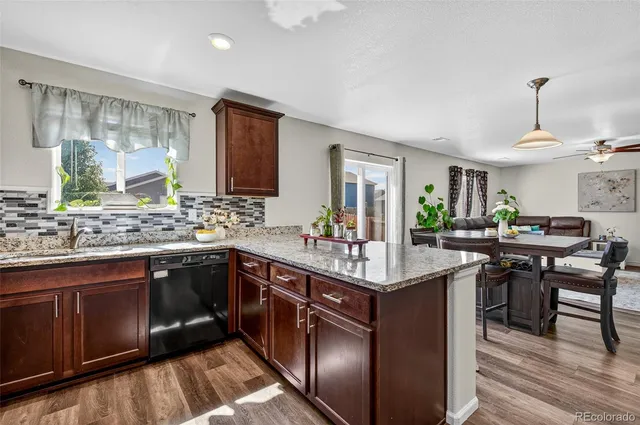 a kitchen with lots of counter top space