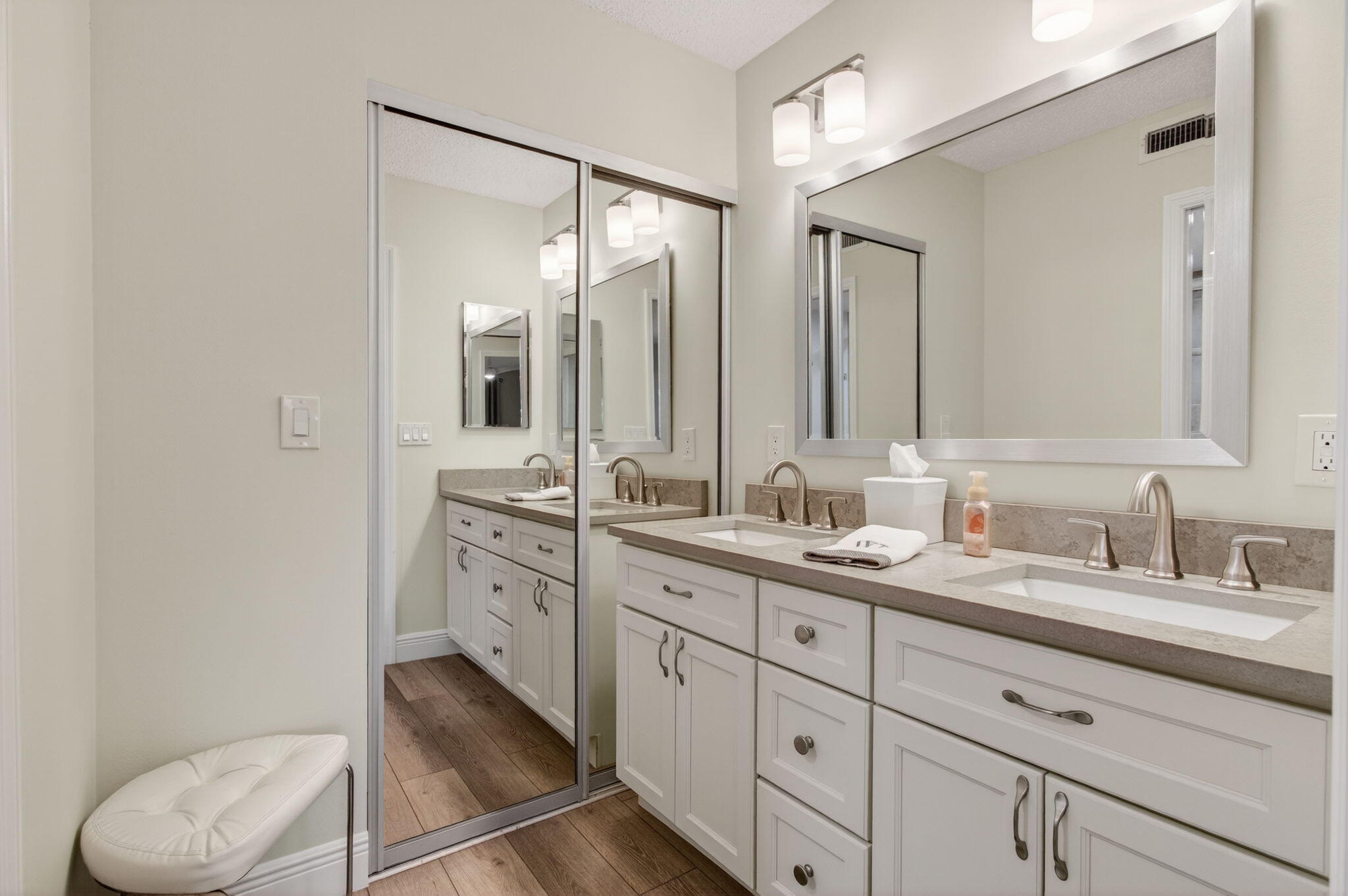 15074 Witney Road, Unit 204 Delray Beach, FL 33484 - Photo 33 of 56 a spacious bathroom with a double vanity sink mirror and toilet
