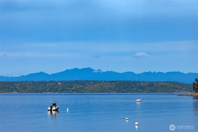 a view of a lake and mountain view