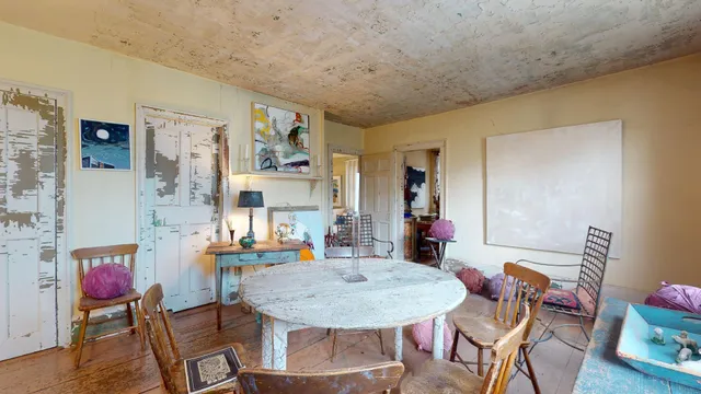 a living room filled with furniture and a potted plant