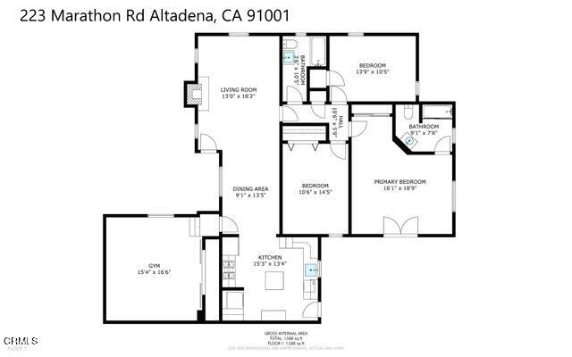 223 Marathon Road Altadena, CA 91001 - Photo 18 of 18 a picture of a floor plan