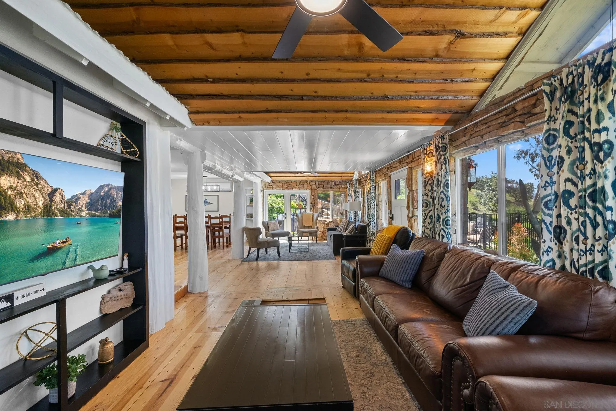 15914 Sequan Truck Trail Alpine, CA 91901 - Photo 15 of 69 a living room with patio furniture and a open kitchen view