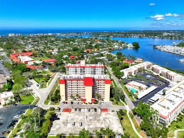 an aerial view of a city