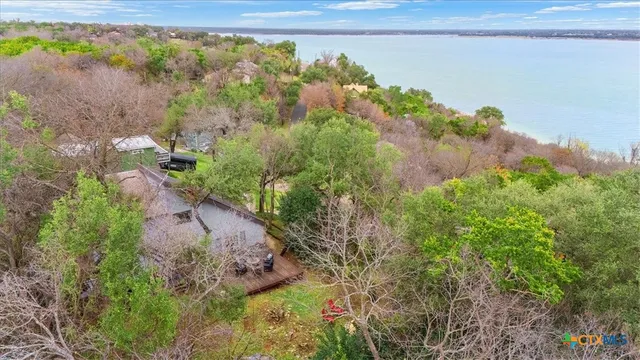 a view of a lake with a mountain in the background