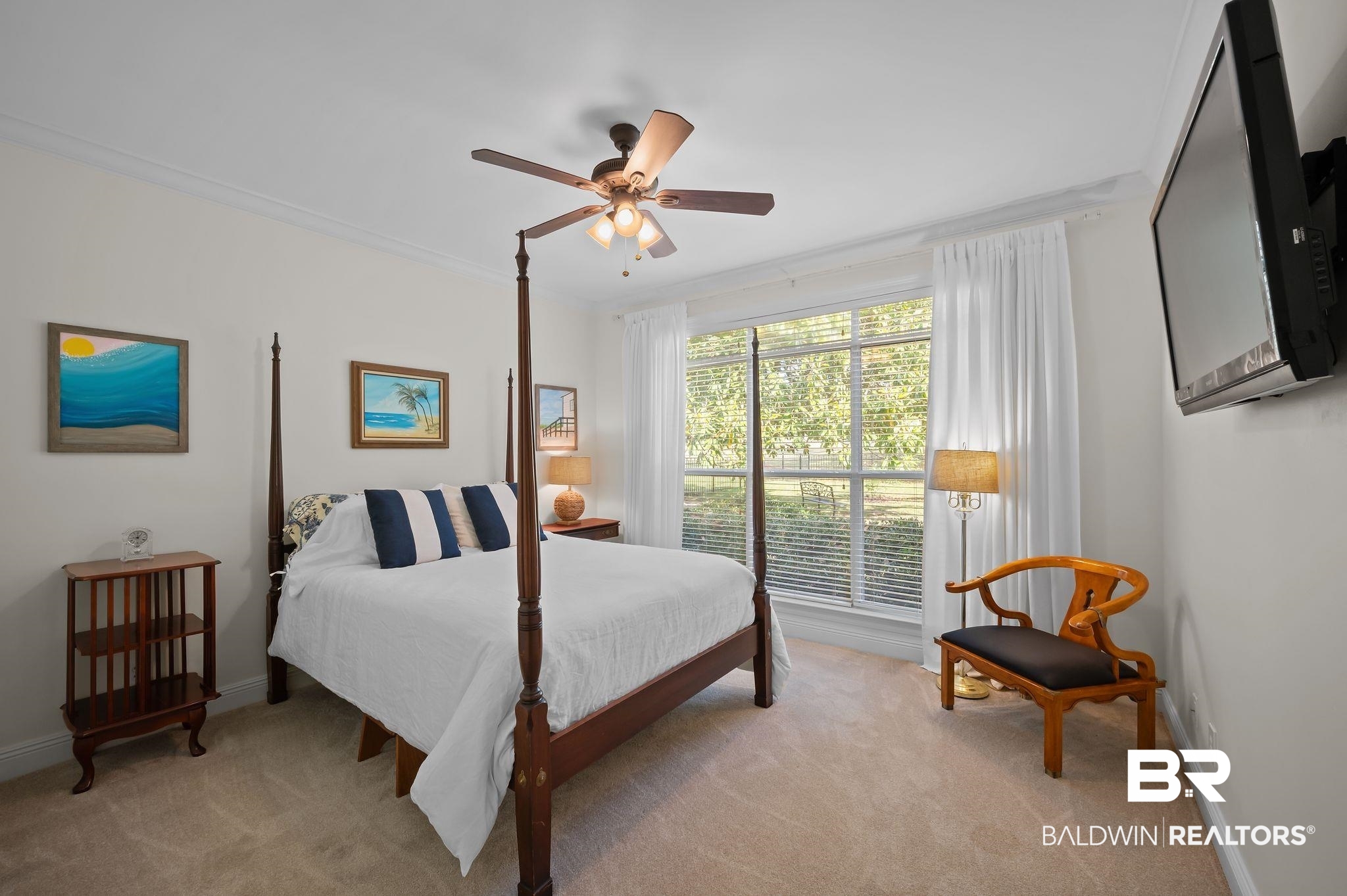 30151 Dolive Ridge Daphne, AL 36527 - Photo 17 of 37 Bedroom with baseboards, light carpet, and ceiling fan