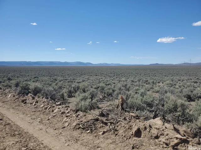 a view of a large space with a mountain in the background