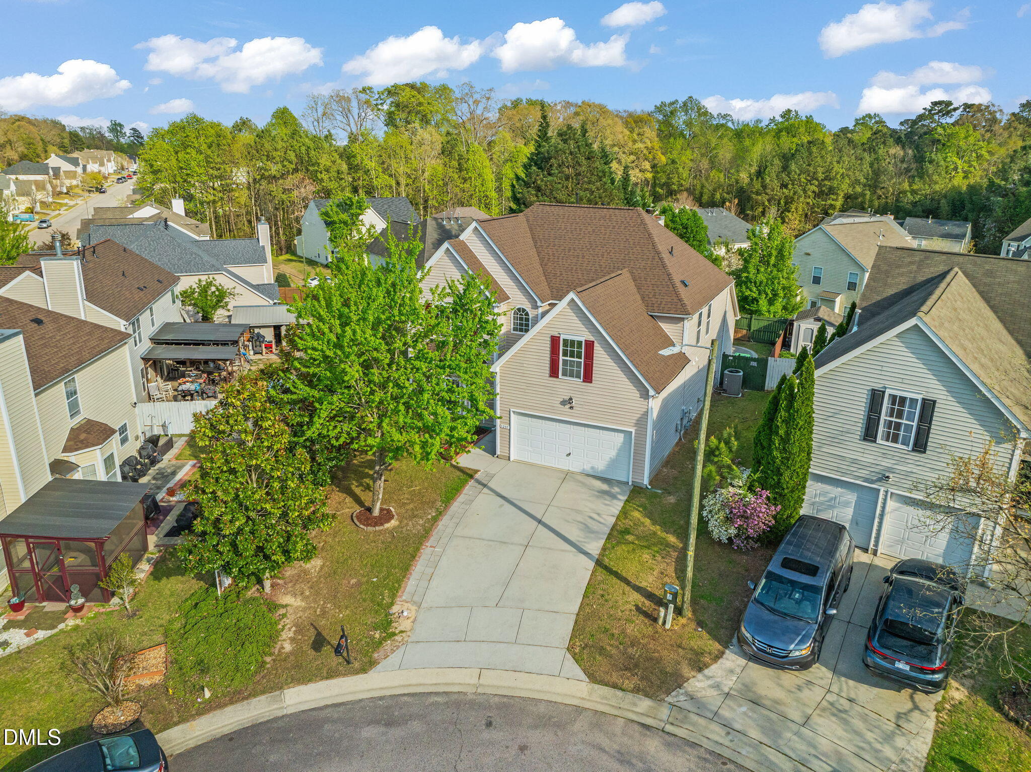 3207 Geary Trail Raleigh, NC 27610 - Photo 48 of 55 an aerial view of houses with a yard