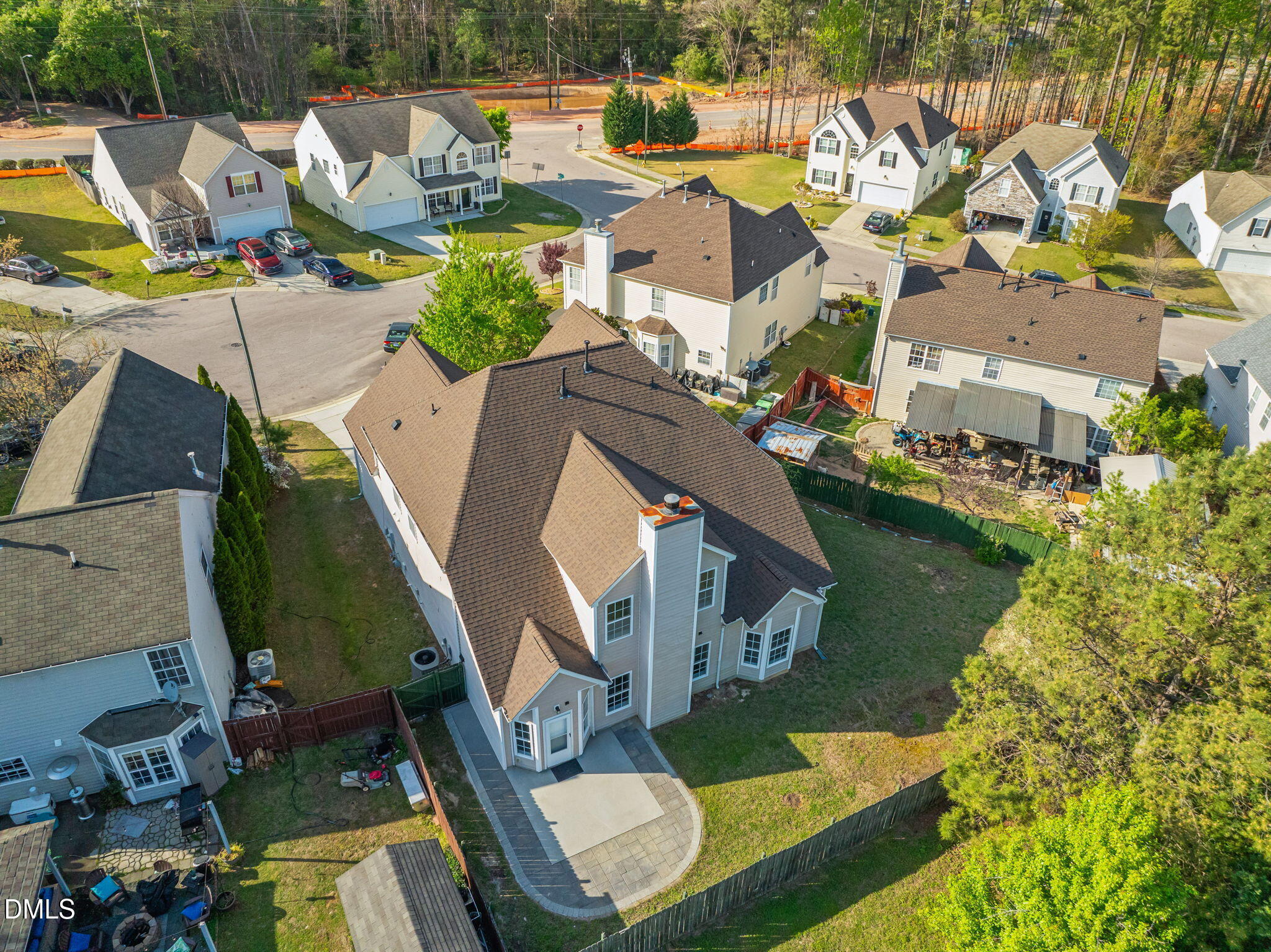3207 Geary Trail Raleigh, NC 27610 - Photo 51 of 55 an aerial view of a house with outdoor space pool patio and lake view