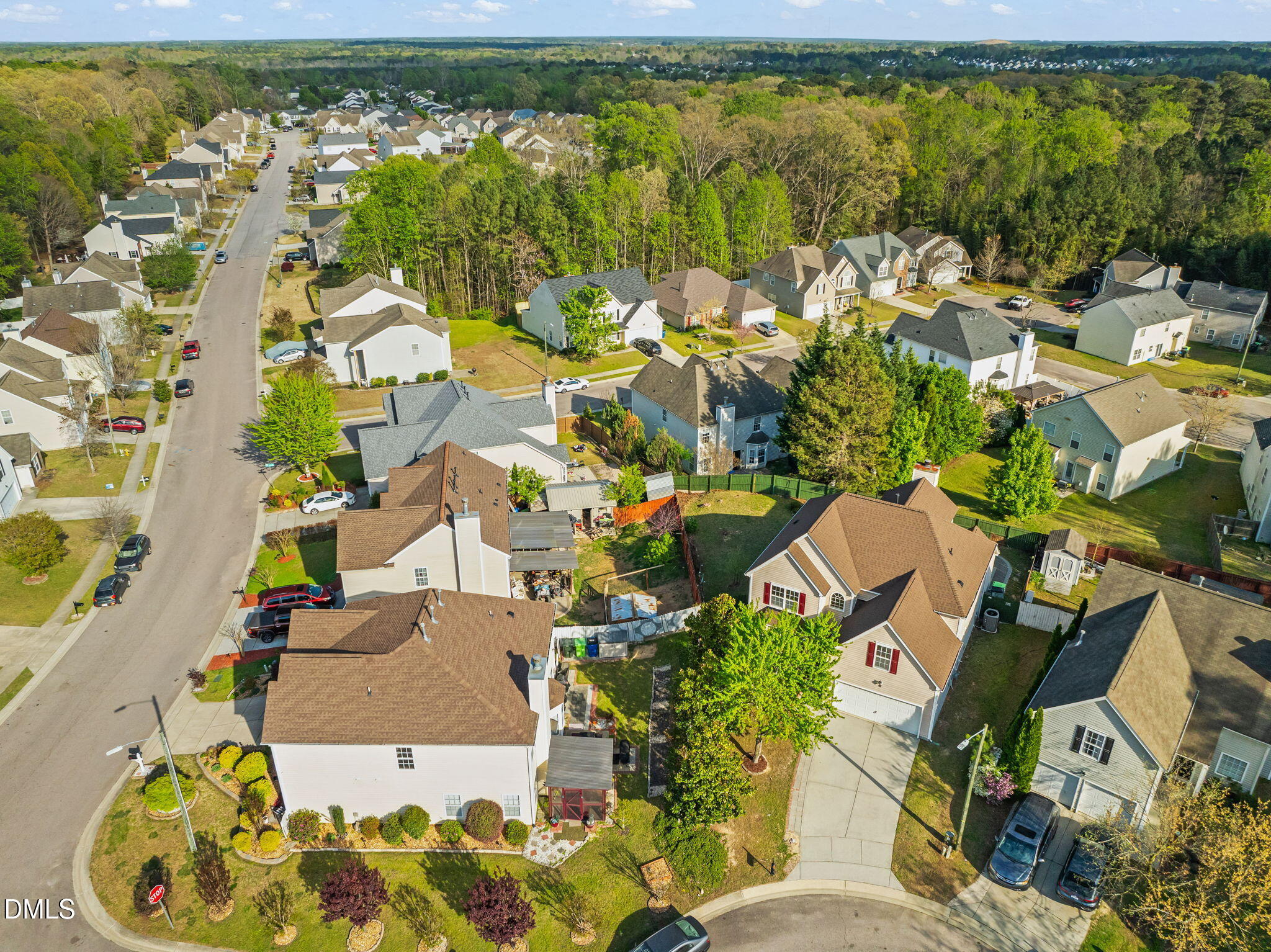 3207 Geary Trail Raleigh, NC 27610 - Photo 52 of 55 an aerial view of a house with a swimming pool