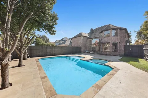 a view of swimming pool with a backyard