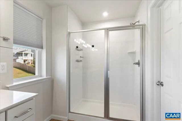 a view of a room with racks on the wall