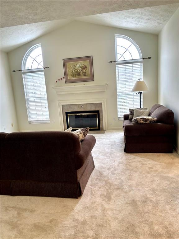 516 Madison Boulevard Freedom, PA 15042 - Photo 4 of 33 Living room with vaulted ceiling and gas fireplace.