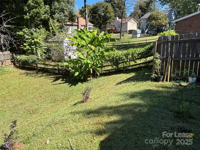 a view of a garden with a pathway