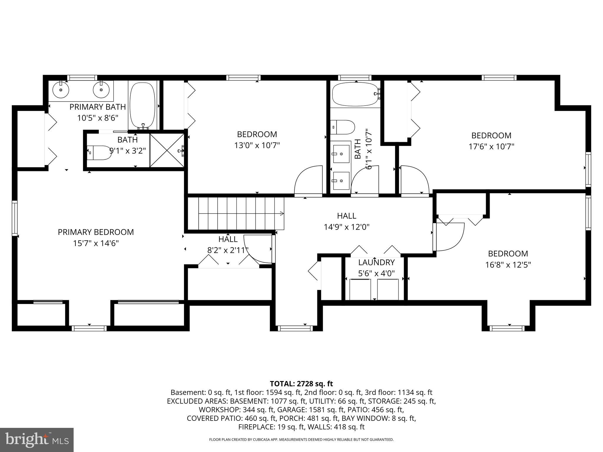 2712 Crystal Lane Baldwin, MD 21013 - Photo 7 of 10 Upper Level Floor Plan