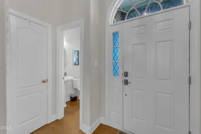 a view of hallway with livingroom