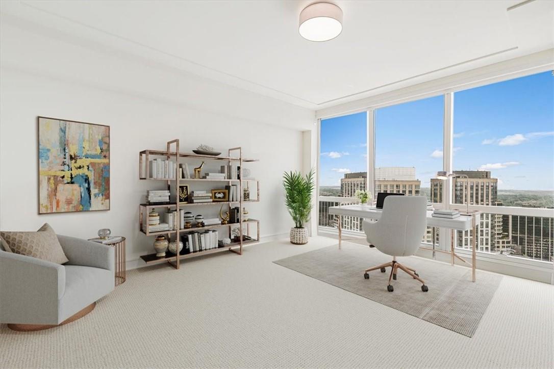 1 Renaissance Square, Unit PH2BC White Plains, NY 10601 - Photo 25 of 36 a bedroom with furniture and a large window