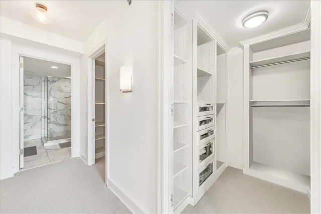 a view of a walk in closet and bedroom