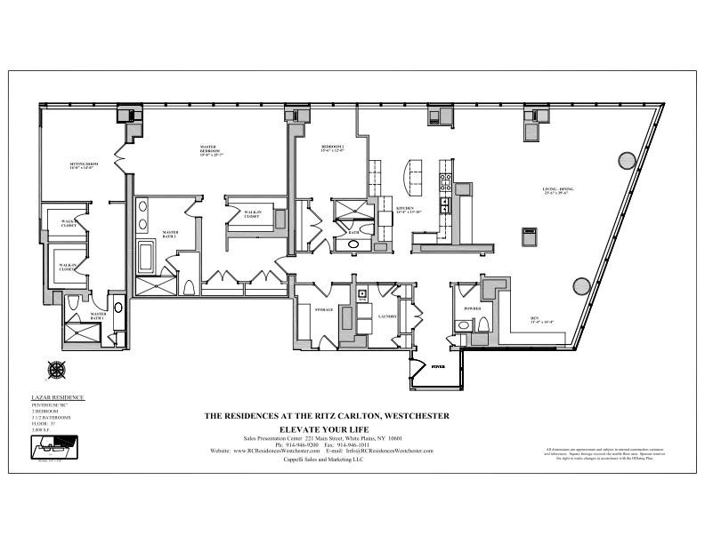1 Renaissance Square, Unit PH2BC White Plains, NY 10601 - Photo 36 of 36 a black and white photo of a living room