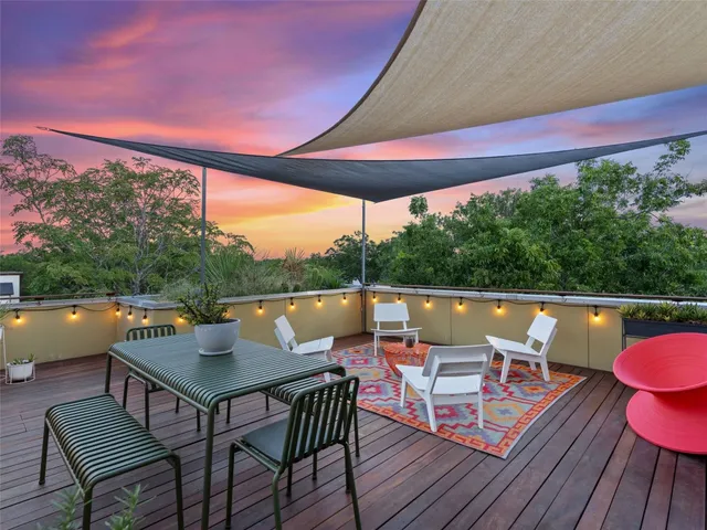 a outdoor view with a sitting space