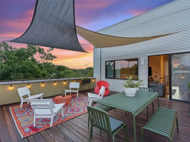 a outdoor view with a sitting space