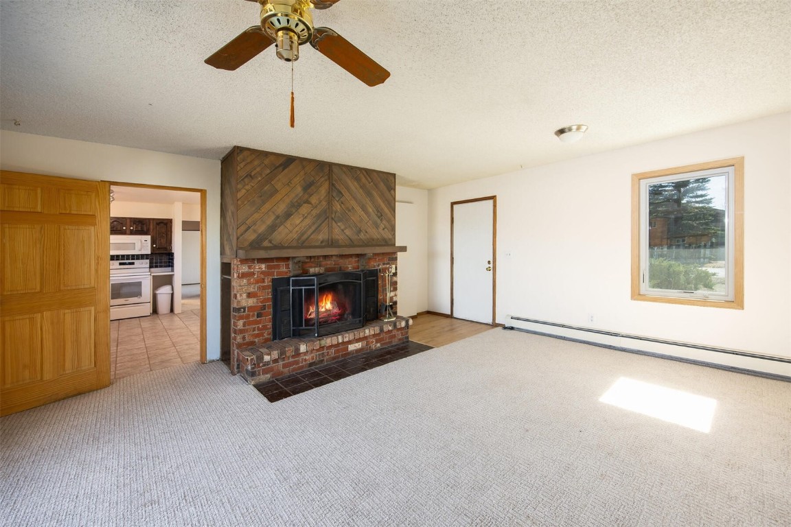 420 Reese Road Silverthorne, CO 80498 - Photo 5 of 50 a view of an empty room with a fireplace and a window