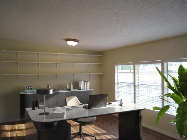 a workspace with a window