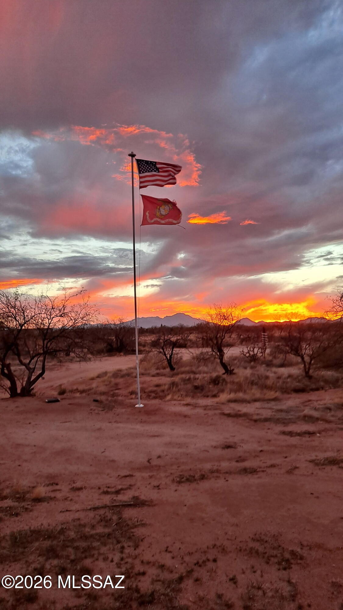 8535 South Marstellar Road Tucson, AZ 85736 - Photo 20 of 30 Kitt Peak Flag and Sunset