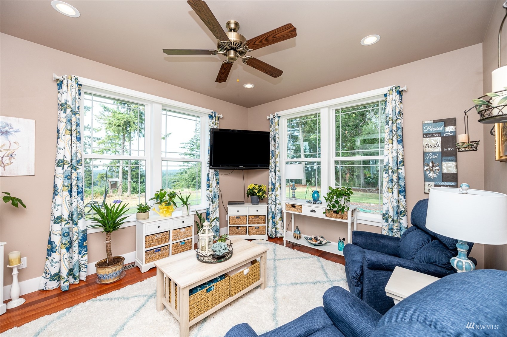 25920 80th Avenue East Graham, WA 98338 - Photo 18 of 40 a living room with furniture tv and a large window