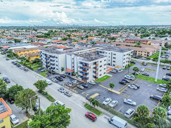 an aerial view of a houses