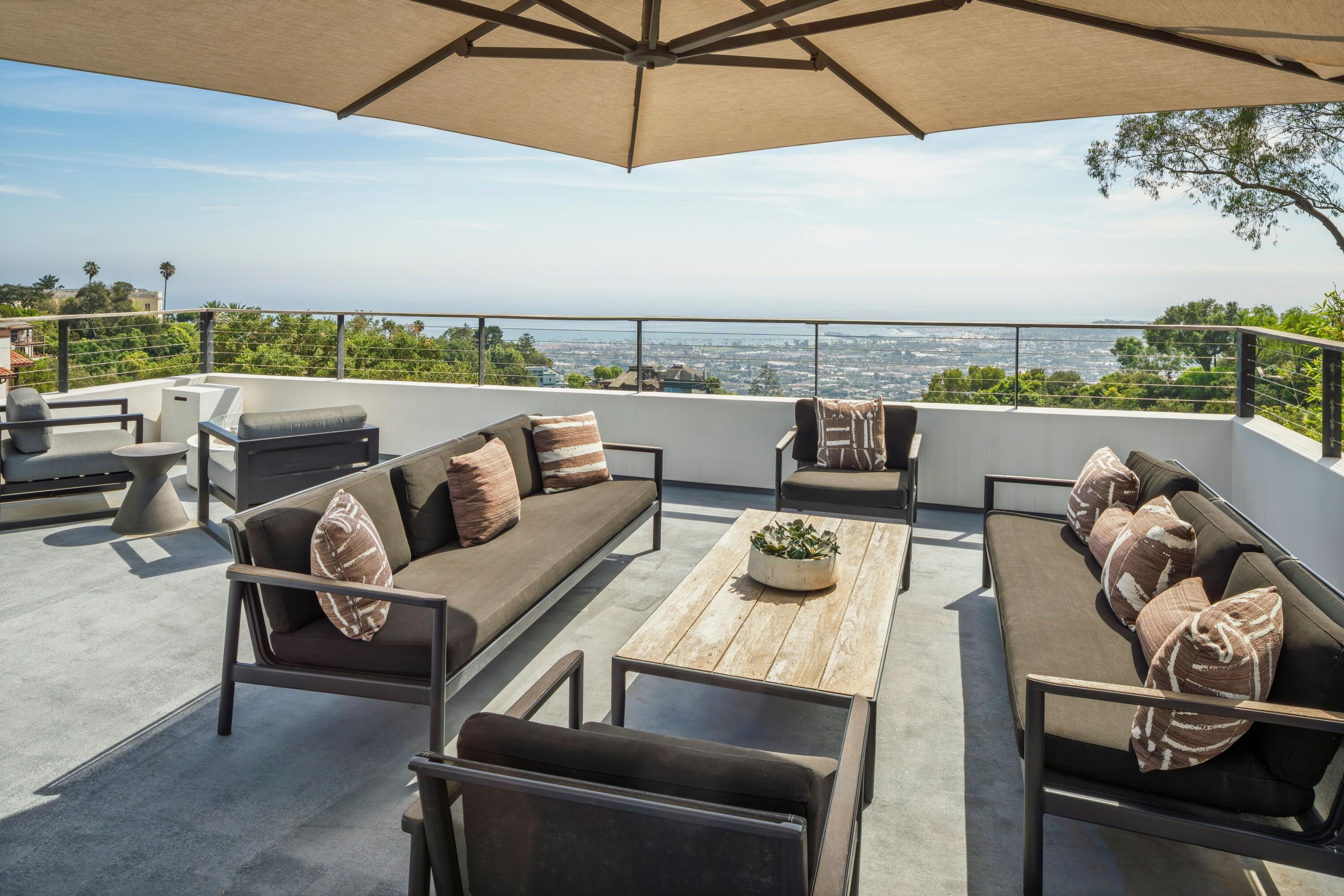 1131 Las Alturas Road, Unit A Santa Barbara, CA 93103 - Photo 41 of 47 40. Rear Exterior with Pool and Multi-Le
