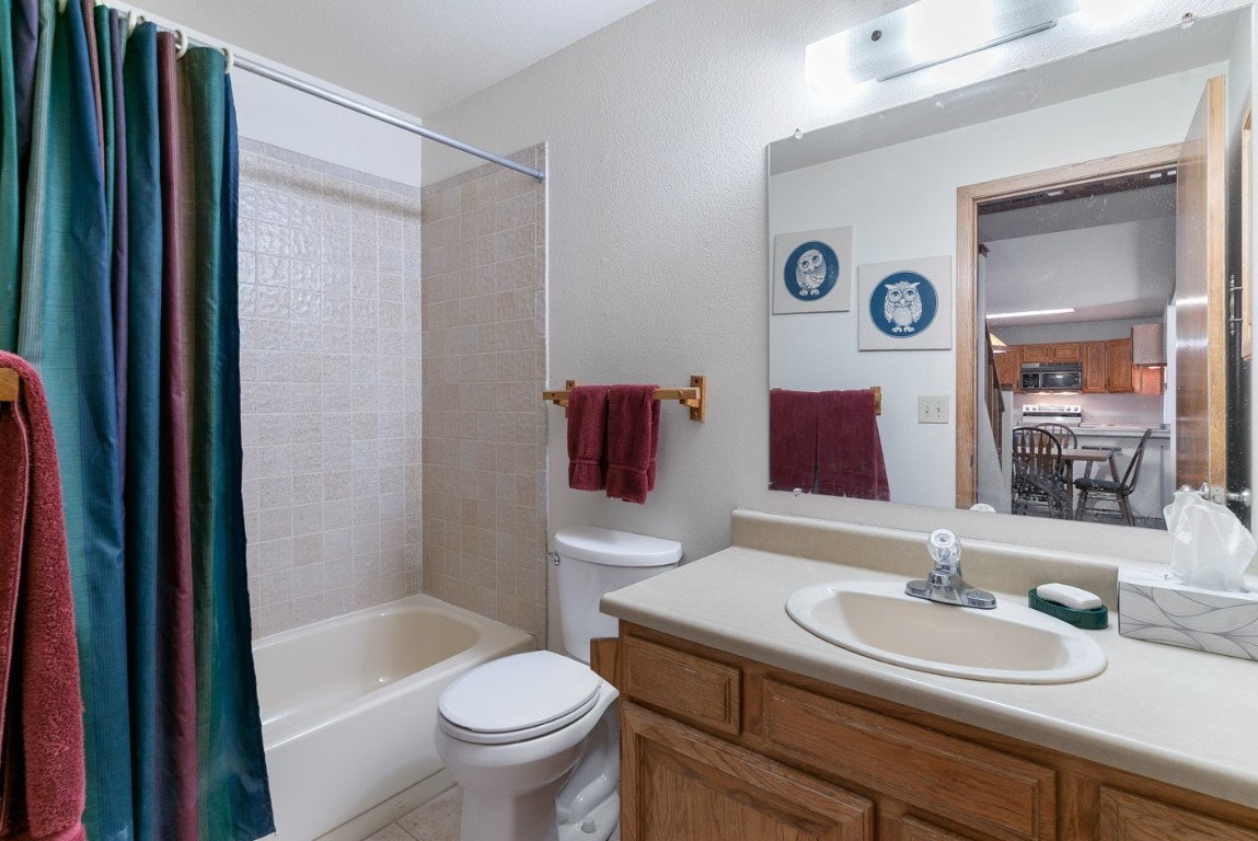 89310 Ryan Gulch Road, Unit 409 Silverthorne, CO 80498 - Photo 12 of 21 a bathroom with a sink toilet and shower