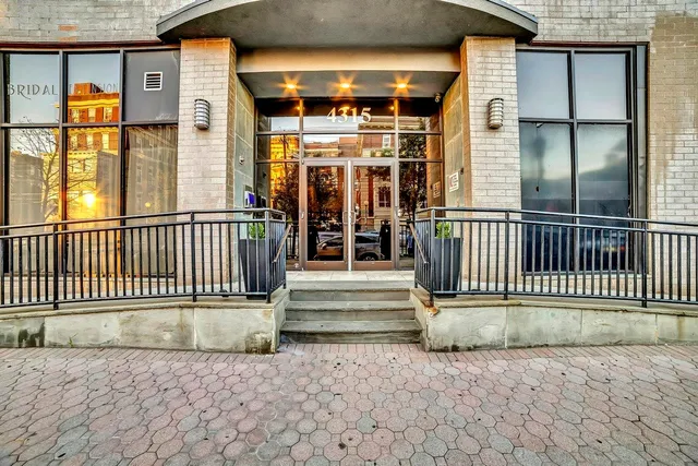 a front view of a building