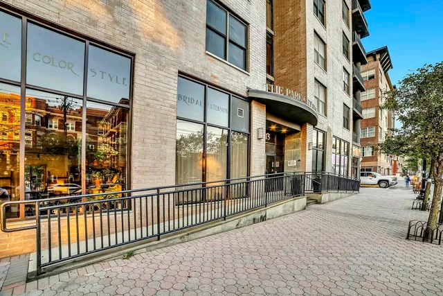 a car parked in front of a building