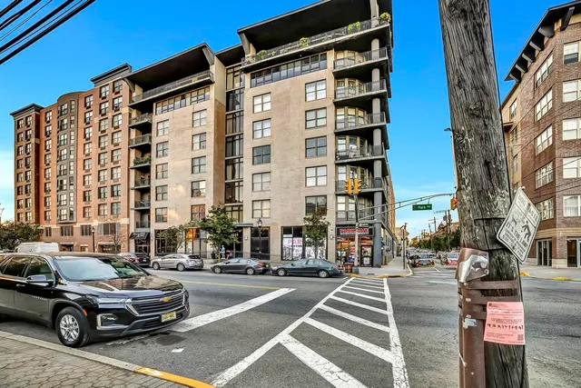 a car parked in front of a building