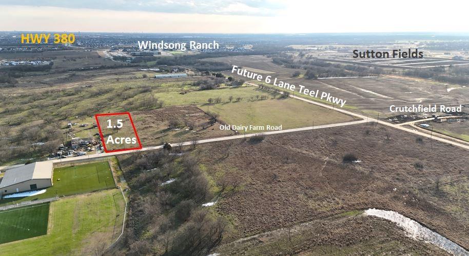 Aerial view with a rural view