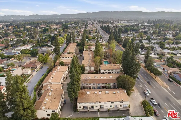an aerial view of a city