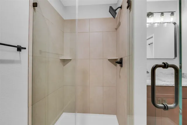 a bathroom with a shower