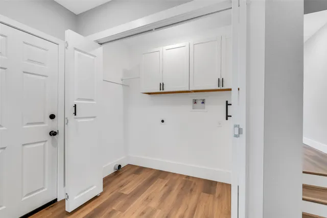 a view of room with hardwood floor