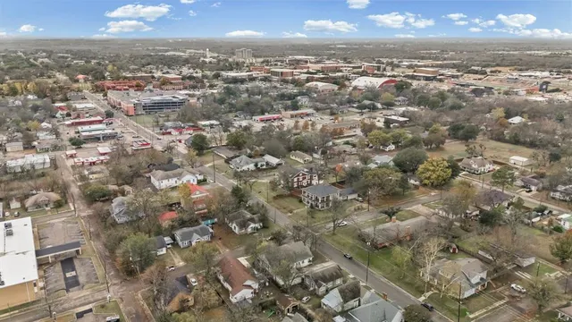 an aerial view of a city