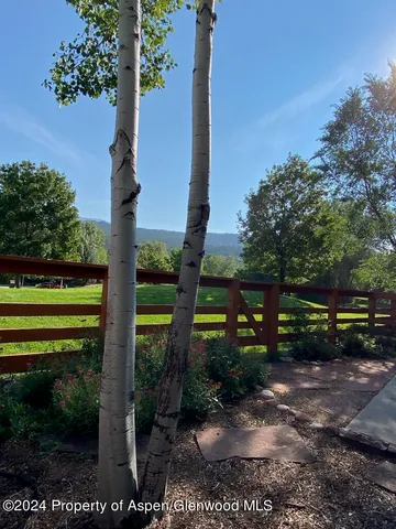 a view of a yard with an outdoor space