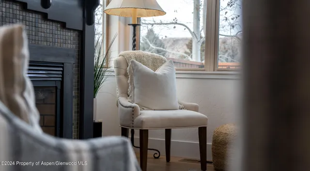 a view of balcony with furniture