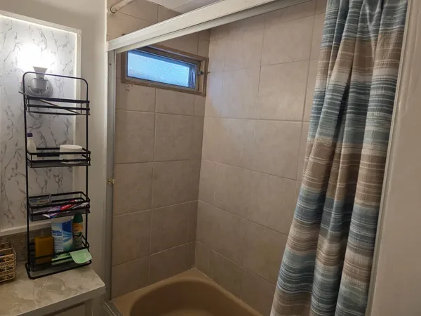 a bathroom with a shower