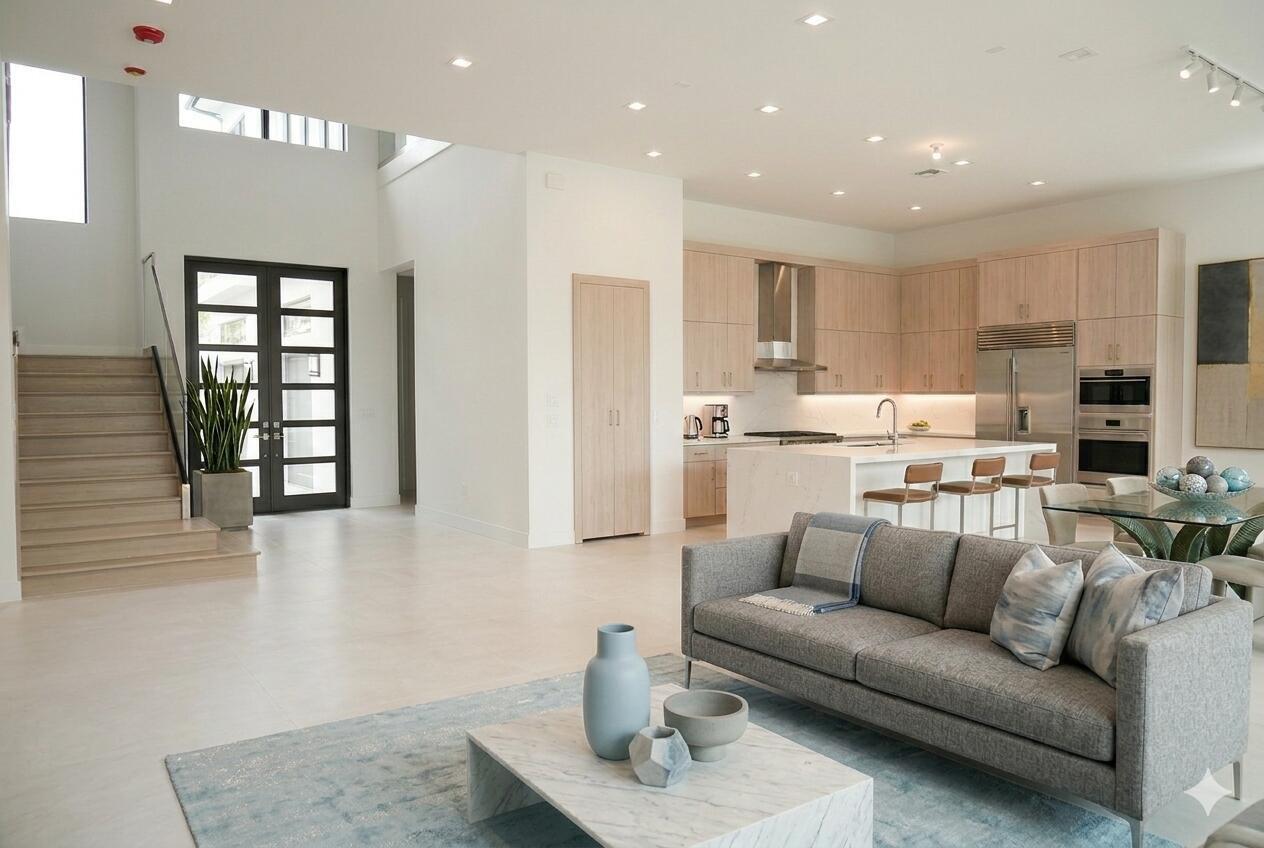 9516 Riverside Pk Drive Boca Raton, FL 33434 - Photo 13 of 24 a living room with stainless steel appliances kitchen island granite countertop furniture and a large window