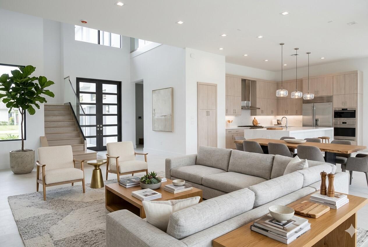 9516 Riverside Pk Drive Boca Raton, FL 33434 - Photo 3 of 24 a living room with furniture kitchen view and a potted plant