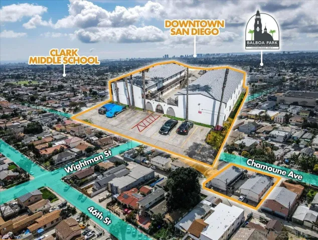 an aerial view of a city