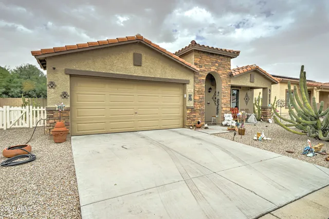 a white house with a outdoor space