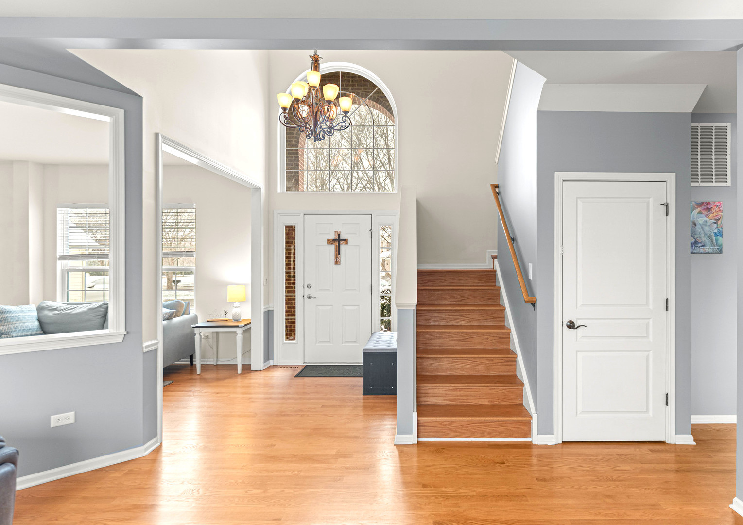 7 Pampas Court Bolingbrook, IL 60490 - Photo 15 of 39 a view of a hallway with windows wooden floor and front door