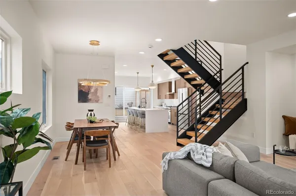 a living room with furniture